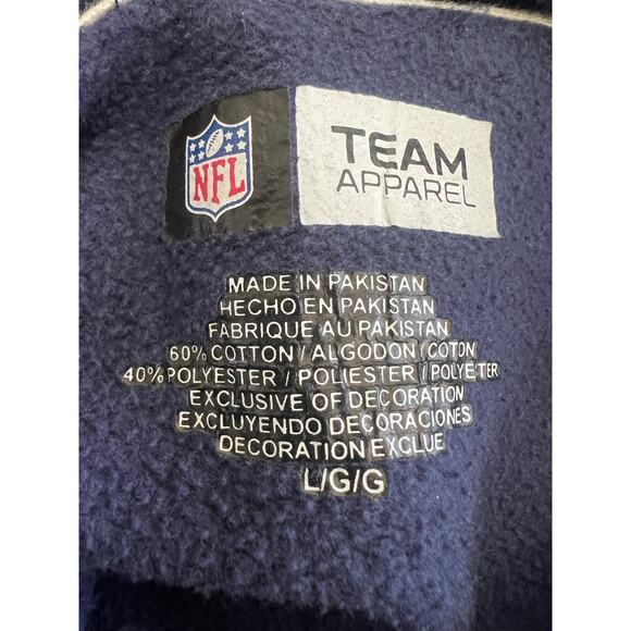 New England Patriots Pullover Hoodie Men’s Sz L Kangaroo Pockets Large Spell Out - Picture 3 of 4